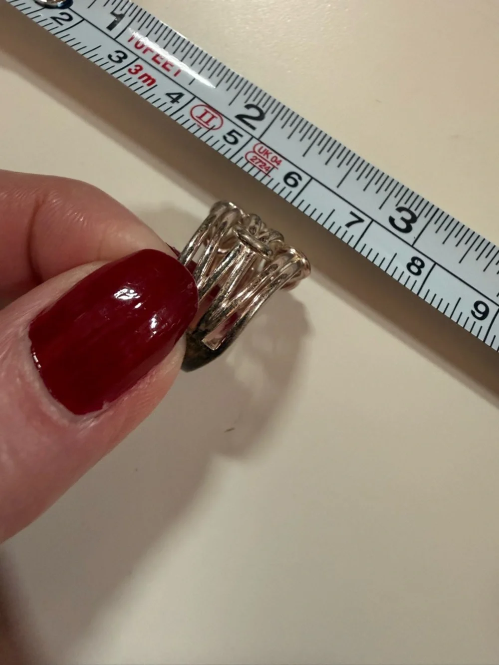 Vintage Sterling Silver Oversized Triple Love Knot Modernist Wide Band Ring Sz7